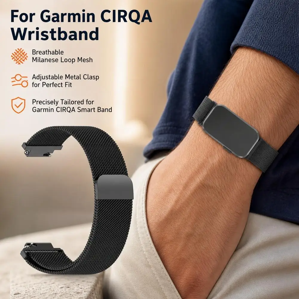 Metal Band for Garmin CIRQA Wr - Milanese Loop Magnetic recension och pris